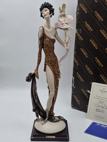 Giuseppe Armani Lady With Parrot 616/C Hand Signed LE 262/5000 Box COA Italy