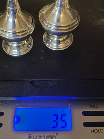 VINTAGE MEXICO STERLING SILVER SALT & PEPPER SHAKER SET  35 Grams. NOT WEIGHTED