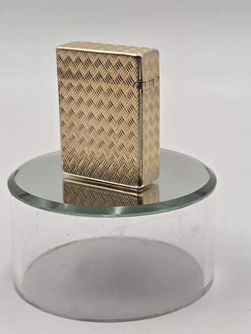 Ultra Rare Vtg S.T. Dupont Hermes Paris 20 Micron Gold Plated Lighter Guilloche