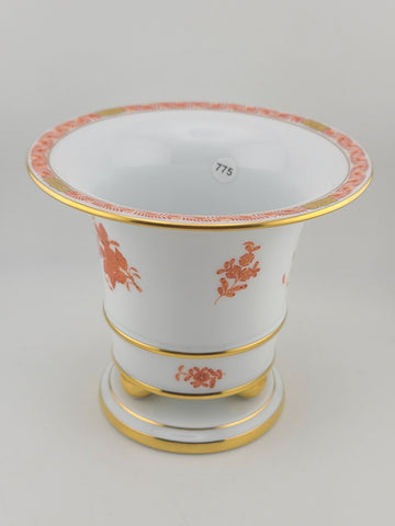 Rare Herend Hand Painted Floral Cachepot Jardiniere Ball Footed Pedestal Vase