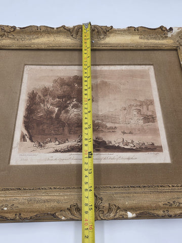 Rare Antique 18th C 1776 Engravings R. Earlom after Claude le Lorrain No. 123.
