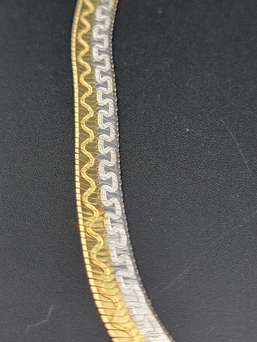 HAN Gold Vermeil over Sterling 925 Silver Italy 30 Inch Necklace. Double Sided.