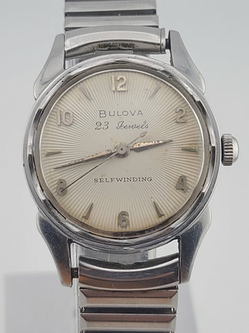 BULOVA 23 Sunburst Self Winding Watch. 23 Jewels 10BPAC Automatic 1950’s. Works.