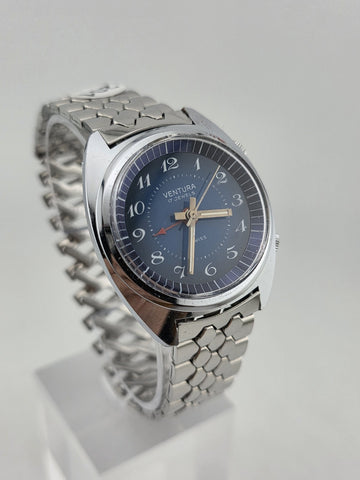 Ultra Rare Vintage 1970's Gents Alarm Watch. Swiss Made Ventura 17 Jewels. Works