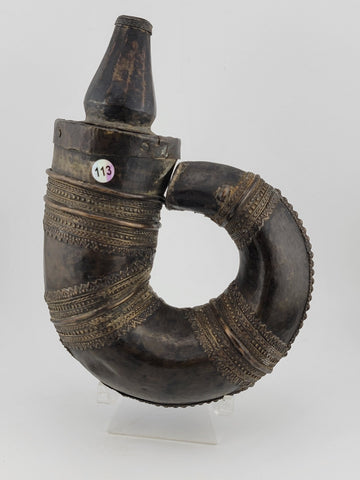 Antique Rare round shape powder flask Rare collectible ottoman Islamic Arabic.