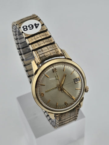Vintage 1969 Bulova Accutron M9 14KT Gold Filled Tuning Fork Date Watch. Works.