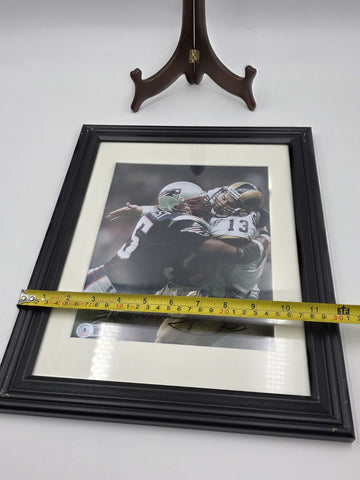 Willie McGinest Signed 8x10 Photo Beckett BAS COA BC27550 Framed Patriots Rams