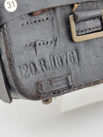 Private: Antique 1876 Indian Wars 120R Leather Cartridge / Ammo Pouch Arsenal