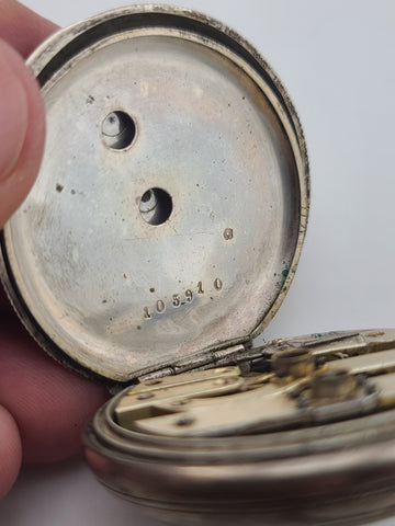 Antique 1880 French Cylinder Pocket Watch 10J “Cylindre Dix Rubis” Key Wind Read