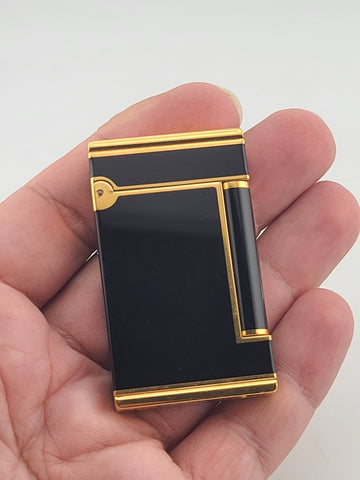 Rare Vintage St Dupont lighter line D Lady Normandy Black Chinese lacquer