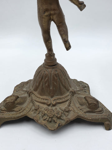 Rare Antique Rococo Cherub Putto 5 Light Candelabra Figural Ornate Candle Holder