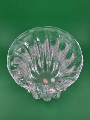Vintage Orrefors art glass vase. Rare Pattern 6.5 inches tall, 5 inches diameter