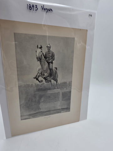 Rare 1893 Vogue Leaf "WON AT SIX FEET" Equestrian Horse Jump H. Pelham Robbins