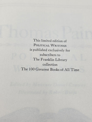 Thomas Paine Political Writings 1978 Franklin Library Leather Limited Ed. Unread