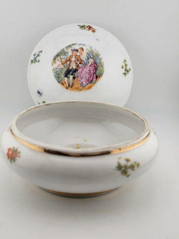 Vintage Erphila Germany Porcelain Jewelry Trinket Box Great Condition 1930s