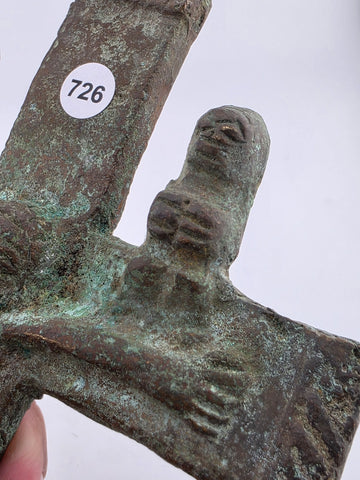 Antique Ethiopian Bronze Cross Crucifix Processional 18th C Coptic Christian
