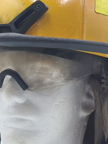 MSA Cairns 1044 2015 Yellow Firefighter Helmet Front Visor. Seen Fire Action.
