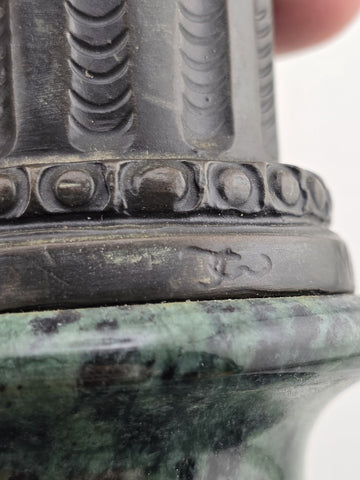 Vtg Mathurin Moreau BRONZE CUPID with LOVE Birds Marble Base Statue Sculpture