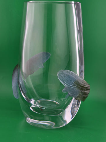 Gorgeous Vintage DAUM France Florilege 8 3/4" x 6 3/4" Heavy Crystal Vase 1980s