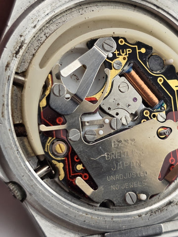 1987 42mm Breitling 80972 Jupiter Navitimer 3300 Quartz Watch. Untested. As-is.