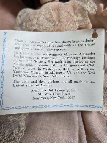 Madame Alexander First Lady Doll Sarah Jackson #1507  W/ Box II SERIES