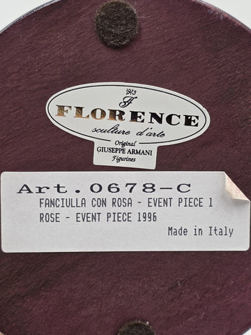 Giuseppe Armani Rose 0678-C Hand Signed 1996 Society Event Figurine COA Italy.