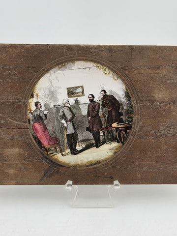 Rare Civil War Magic Lantern Slide Surrender of Robert E Lee to Ulysses S. Grant