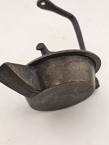 Antique 19 Century Grand Tour Roman Bronze Oil Lamp, Dated 1868. Missing Hook