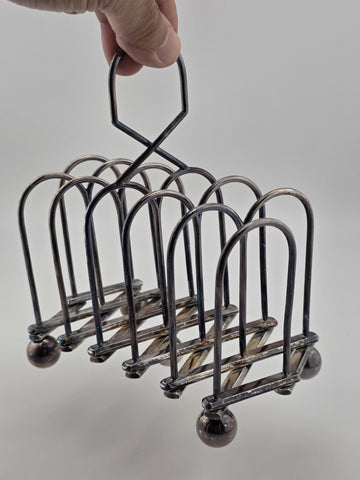 Antique Silver Plated Victorian Toast Rack Thomas White Sheffield England C1880