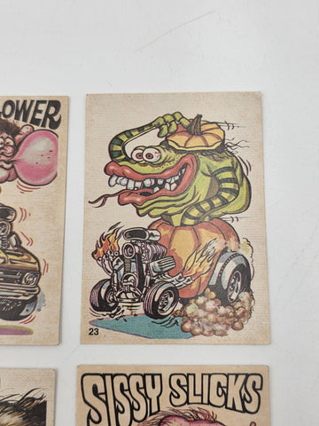 1970 Donruss Odd Rods Sticker Cards Lot of 12 Hot Rod Monster Rat Fink Style
