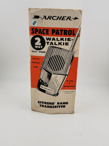 1970'S ARCHER SPACE PATROL WALKIE TALKIE 2-WAY TRANSCEIVER #60-3030 Untested