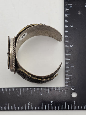 Vintage Gourgeous Ollipop Bronze and Black Tone Butterfly Cuff Bracelet USA