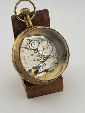 Rare One Of Kind Vintage 1960's Roskopf Swiss Made Ball 17 Jewel Clock. Working.