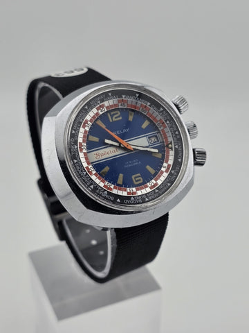 RARE RELAY SPÉCIAL - VINTAGE DIVER MEN'S WATCH / HERREN TAUCHER UHR. WORKS.