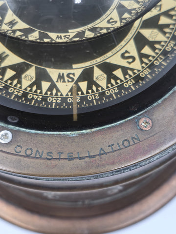 Rare Antique Kelvin White Constellation Ship Binnacle Compass Brass Nautical .