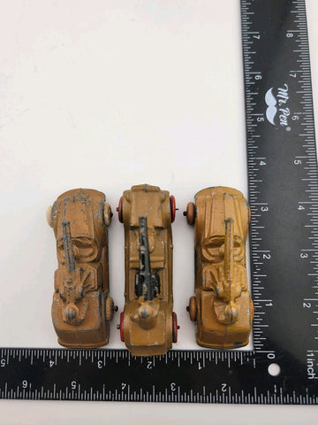 Rare Set Of 3 Antique 1930's Barclay Manoil Armored Cars & Anti-Tank Gun Cars.