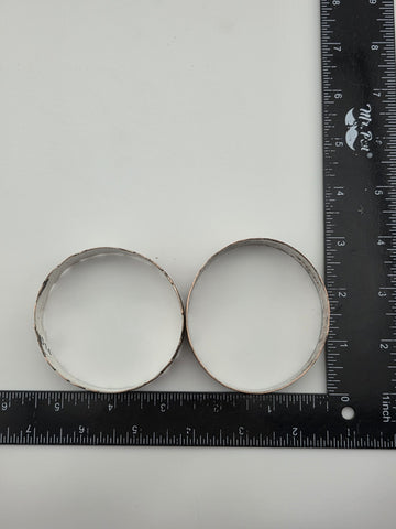 Vintage Pair Sterling Silver 925 Floral Engraved Bangle Bracelets 81g 8.5" Cuff