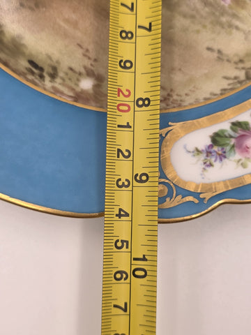 Stunning Rare 1844 Sevres Chateau des Tuilleries Plate Courting Couple Gold Tone