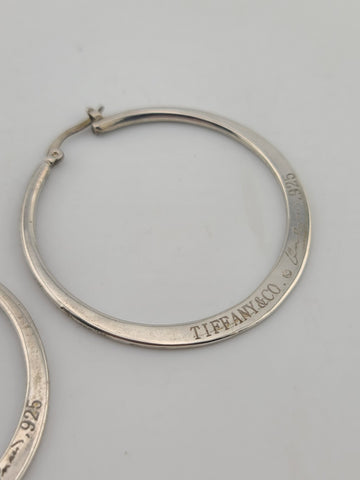 Rare Authentic Vintage TIFFANY & CO. STERLING SILVER ELSA PERETTI HOOP EARRINGS