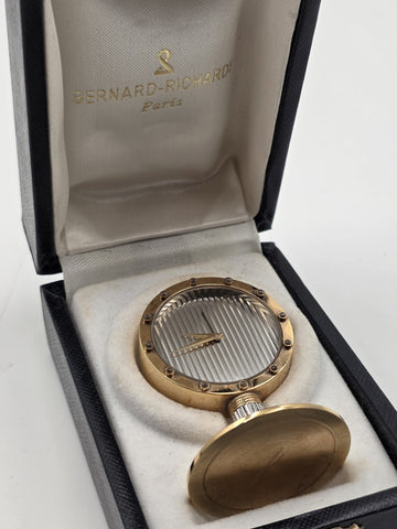 Ultra Rare Vintage Bernard Richards Paris France Luxury Desk Clock Original Box