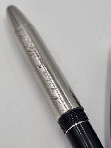 Vtg Montblanc StarWalker Doué Rollerball Pen Black Resin Platinum Metal Germany