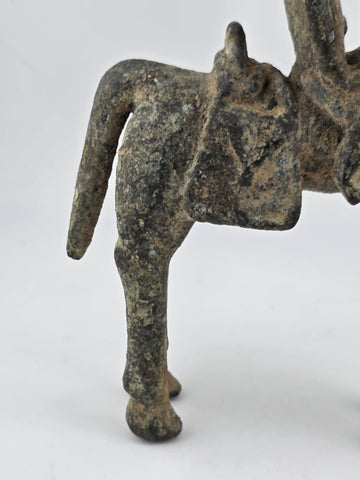 RARE ANTIQUE C 1920 EQUESTRIAN FIGURE BRONZE KOTOKO PEOPLE CHAD CENTRAL AFRICA