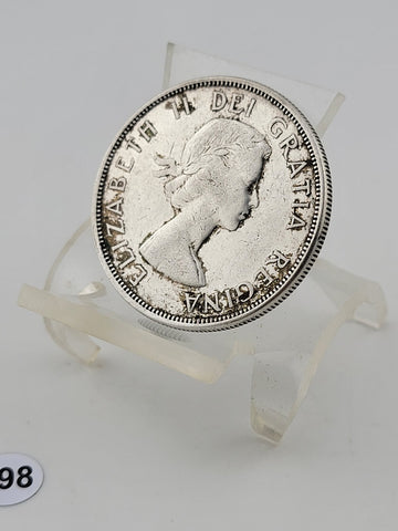 Vintage 1962 Canadian $1 Voyageur Silver Dollar $1 Coin. Elizabeth II Coin.