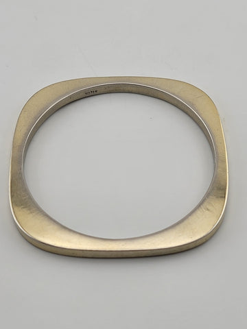 Antique Elegant Sterling Silver Art Deco Geometric Bangle Bracelet.