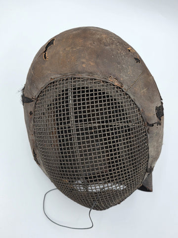 Rare One Of A Kind Antique Late 1800s Wire And Leather Fencing Mask