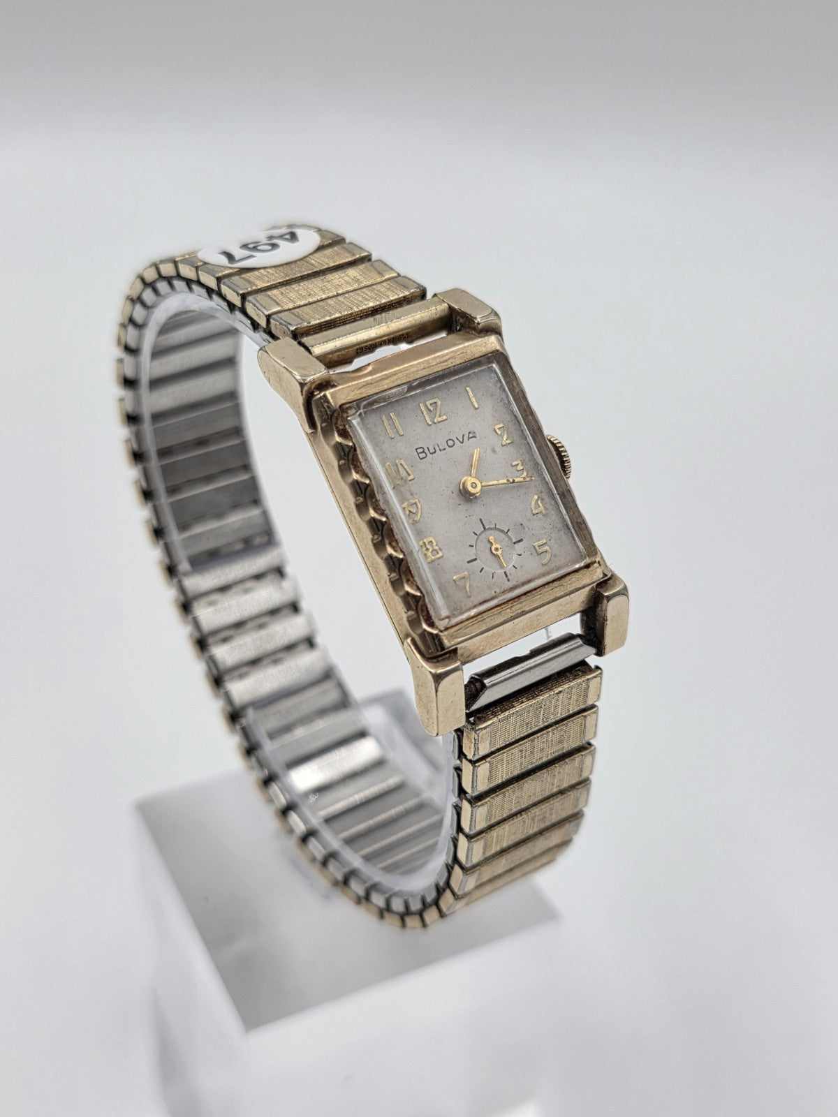 Antique 1940's Bulova Ladies 10K Gold Filled Art Deco Watch Sub Seconds. Works.