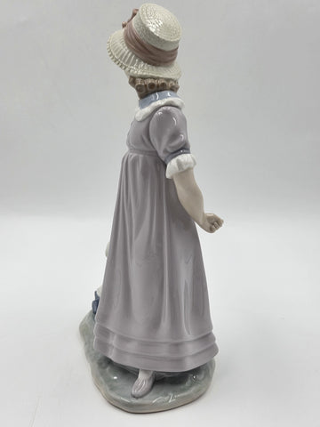 lladro Girl Pulling Wagon No. 5044 Collectible Figurine w/ Original Box 11" 1978