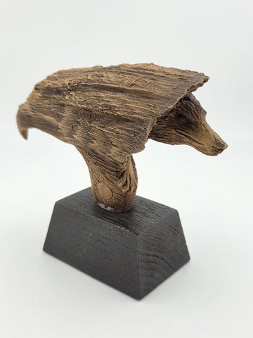 Rare Rick Cain Limited Edition "Pathways" 1001/2000 Carved Bald Eagle/Wolf