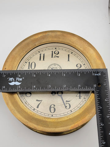 Rare Antique WW1 Chelsea Brass Ships Clock 6" Dial US. Navy Circa 1910. Working.