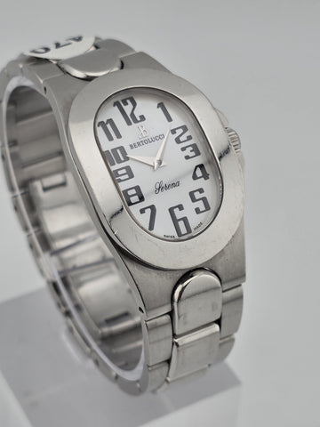 Vintage Bertolucci Serena Swiss Made Ladie Quartz Watch Ref 313-5818 Steel Works